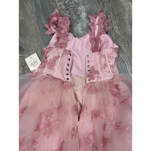 NWT JessaKae Mariposa Dress Womens 12 Flutter Pink Butterfly Corset Back Tulle - Picture 8 of 8